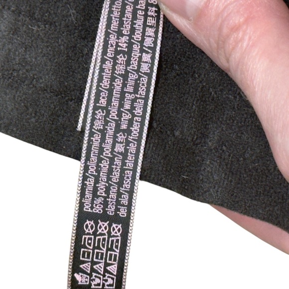 Victoria’s Secret Black Rhinestone Strap Pushup Corset Bra Top 36D Floral Lace - Picture 16 of 16